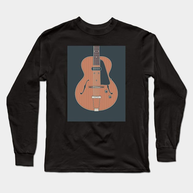 Vintage Archtop Guitar Long Sleeve T-Shirt by milhad